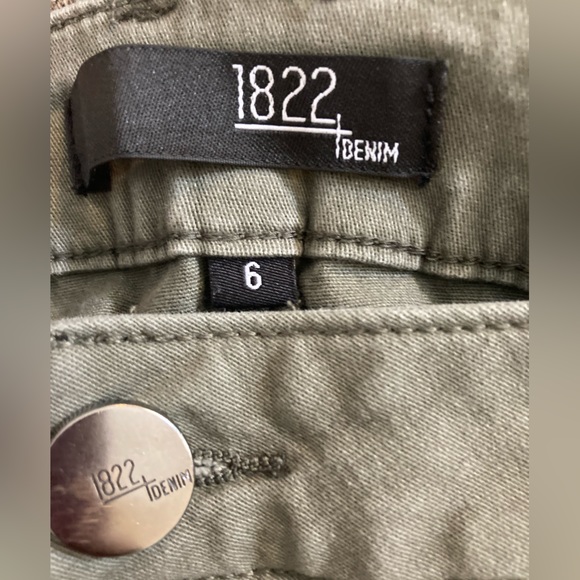 1822 Olive Green Denim Jeans size 6 - Picture 6 of 7